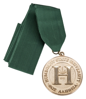 1990 Humboldt State University Presidents Distinguished Service Medal Presented To Dick Enberg (Letter of Provenance)